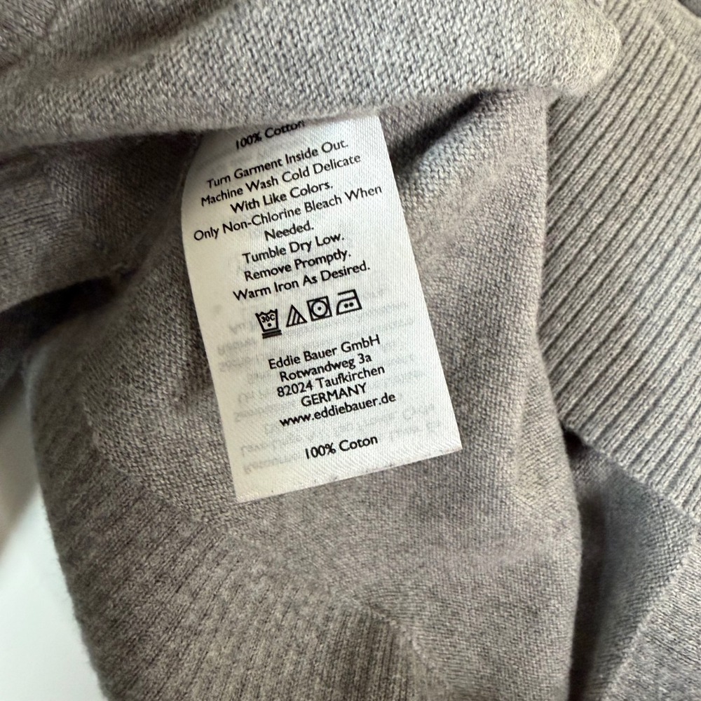 Eddie Bauer Women Medium Gray and Black Ski Cascadia Crewneck Sweater Fair Isle - Picture 8 of 10